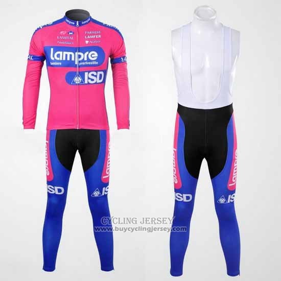 2012 Jersey Lampre ISD Long Sleeve Pink And Sky Blue